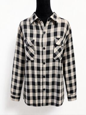 BKE Buckle Boyfriend Plaid Button Down Long Sleeve Shirt Women’s Size Small NWT